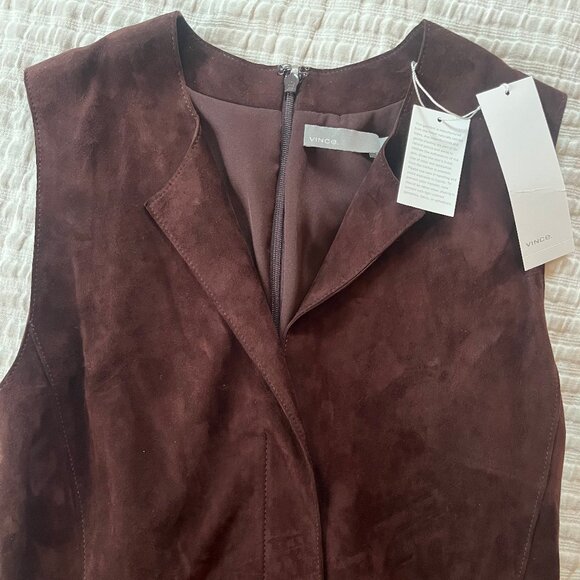 Vince 100% Lamb leather Suede Dress - 4 - Picture 4 of 15